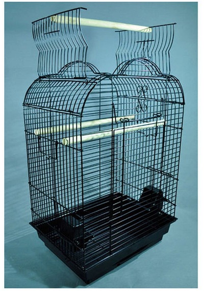 Pet - 227 - Papağan Kafesı Açılır Çatılı Sıyah 47x36x70 X - Spt-gld - 1 Adet