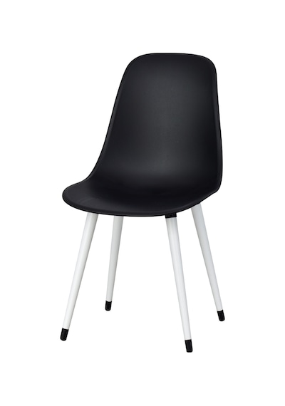 Vilinze Eames Beyaz Ahşap Ayak Plastik Siyah Sandalye