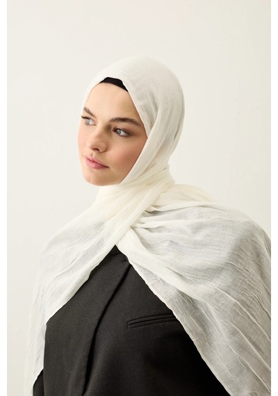 Deserto Fashion Bambu Şal Düz Renk-3539 Açık Ekru