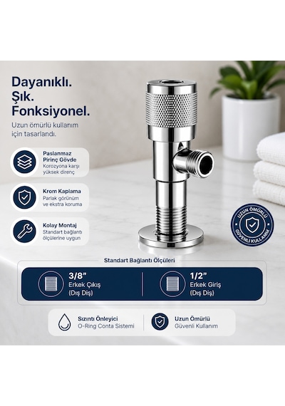 Taharet Musluğu Ara Musluk Krom Kaplama Pirinç Gövde Hijyenik Banyo Musluğu Gümüş