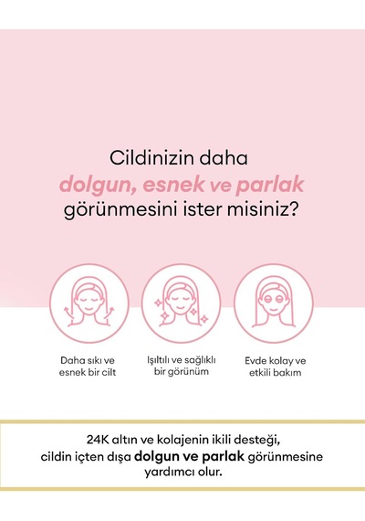 24 K Altın Ve Kolajen İçeren Kırışıklık Karşıtı Hidrojel Maske 24k Prime Gold Collagen Hydrogel Mask