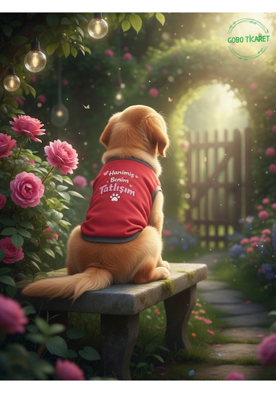 Kırmızı Hanimiş Benim Tatlışım Baskılı Kedi Ve Köpek Kıyafeti Tişörtü Elbisesi Large/l/beden 3