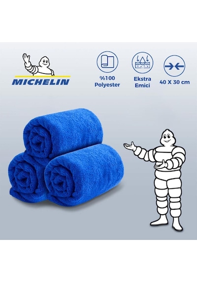 Michelin Mc35033 40x30cm Süper Emici Mikrofiber Havlu, 3 Adet Fr Mc35033