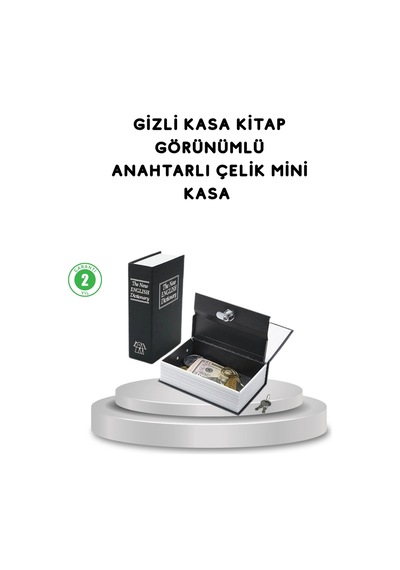 Gizli Kitap Kasa Metal Gövdeli, Anahtarlı 01