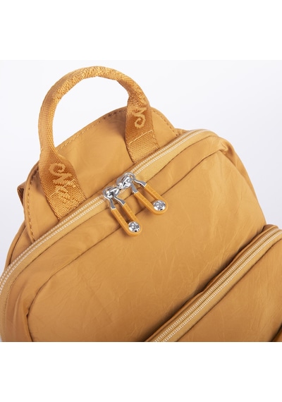 Nas Bag Kadın Çok Gözlü Su Geçirmez Water Proof Ultra Hafif Sırt Çantası Hardal