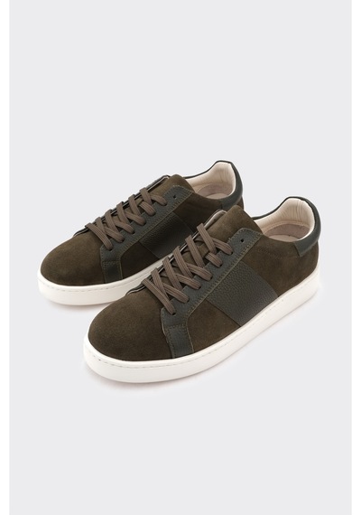 Derinet Comfort Taban Hakiki Deri Erkek Sneaker Haki Süet Haki Süet