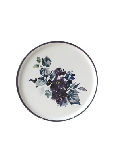 Keramika Purple Flower Nordic Pasta Tabağı 22 Cm 4 Adet 21329 Çok renkli