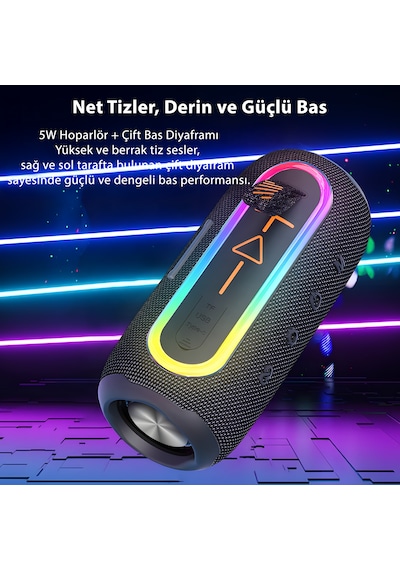 İdragon Flıp 6 Max Mavi Bluetooth Hoparlör Rgb Işıklı, Fm Radyo, Ipx6 Suya Dayanıklı, 6 Saat, 8w X2