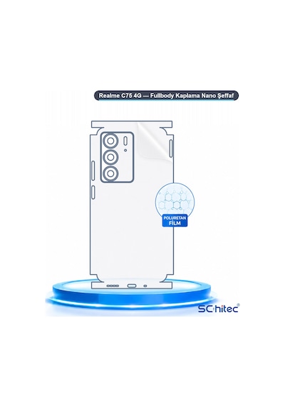 Realme C75 4g Uyumlu Fullbody Arka Kaplama Hidrojel Koruyucu Film