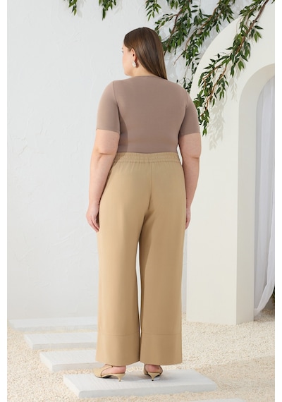 Aker Camel Beli Lastikli Pantolon Camel Camel