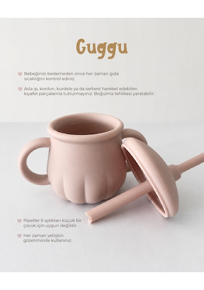 Tgm Baby Guggu Ultra Premium Silikon Pipetli Alıştırma Bardağı 200 Ml Kum Beji
