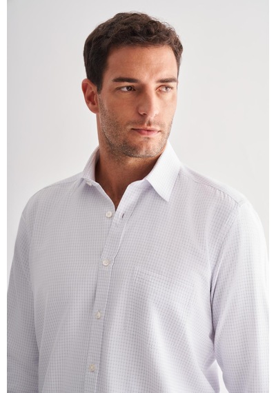 İmza Beyaz Sert Yaka Uzun Kol Cepli Comfort Fit Classic Gömlek 1004255164 Beyaz