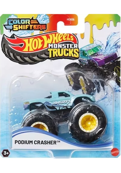 Hot Wheels Monster Trucks Renk Değiştiren Araçlar Podıum Crasher Çok Renkli