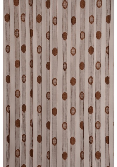 Küçük Puanlı Model Acı Kahve Renk Hazır Ip Perde 300x270 Cm