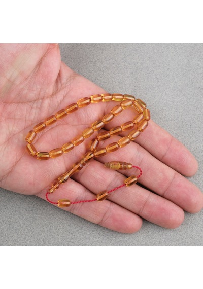 Ateş Kehribar Kapsül Kesim Sistemli Bilek Boy 5x8mm Tesbih Sarı