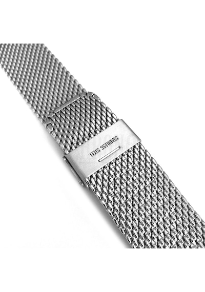 Saatse 22mm Metalik Gri Gümüş Kalın Spor Hasır Çelik Saat Kordonu Kayış