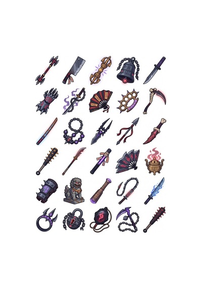 30 Adet Mistik Anime Tılsımları Sticker Seti - Laptop, Matara, Defter Çok Renkli