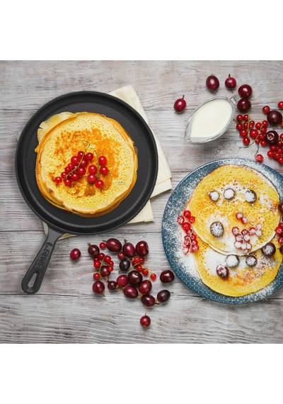 Lava Döküm Krep / Pizza / Pancake Tavası. Yuvarlak. Metal Saplı