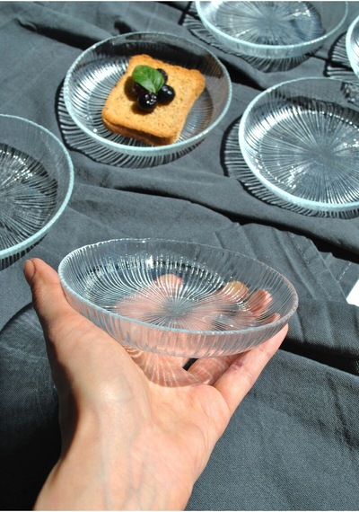 6'lı Cam Kase Mini Kahvaltılık Çerezlik Meze Tabağı 12 Cm İkramlık- Linya Şeffaf
