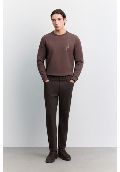 Avva Erkek Kahve 5 Cep Teknik Comfort Slim Fit Pantolon A62y3062