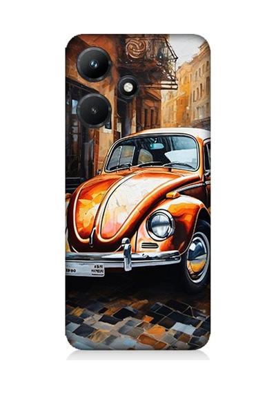 İnfinix Hot 30i Uyumlu Retro Sokakta Vosvos Desenli Silikon Kılıf Çok Renkli