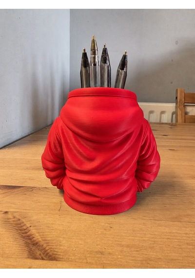 3d Baskı Kapüşonlu Sweatshirt Kalemlik - Masaüstü Organizer-kırmızı Çok Renkli