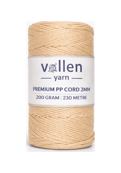 200gr/230m Premium Polyester Makrome Ipi 2mm ,makrome Ip,makrame,supla,çanta Ipi,sütlü Kahve