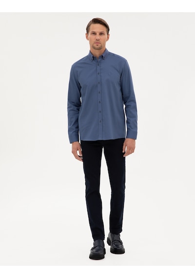 Pierre Cardin Erkek İndigo Gömlek Desenli 50316736-vr028 Indigo