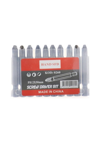 Hand Sfd Yıldız Tornavida Bits Uç, Ph2, 50 Mm, 10 Adet