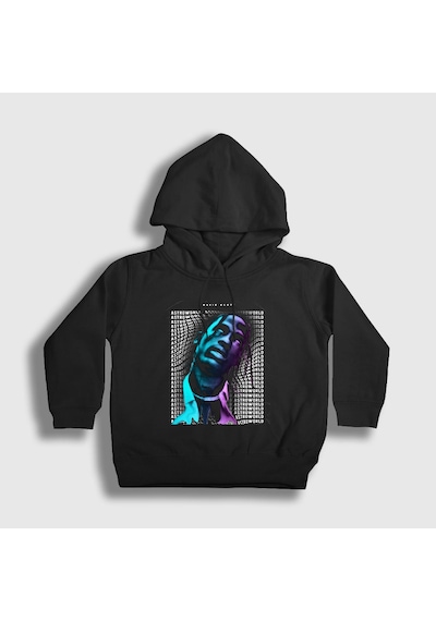 Presmono Unisex Çocuk Warp Astroworld Travis Scott Kapüşonlu Sweatshirt Siyah