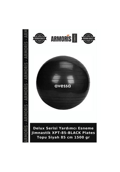 Delux Serisi Yardımcı Esneme Jimnastik Xpt-85-black Plates Topu Siyah 85 Cm 1500 Gr
