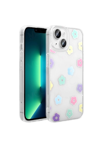 Apple Uyumlu iPad iPhone 13 Kılıf Şeffaf Figürlü Zore Folk Sert Kapak Papatya