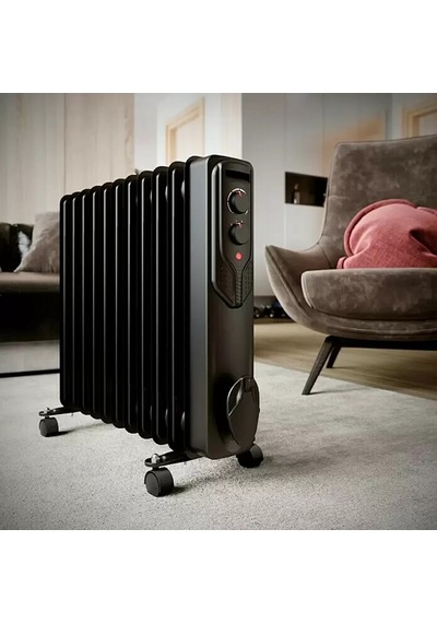 Voltomat Termostatlı 2500 W 11 Dilim Yağlı Radyatör Siyah