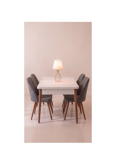 Sar Pakete Ada Serisi, 80x132 Açılabilir Mdf Mutfak Masası Takımı 4 Adet Sandalyeada002byzm04a Beyaz Sar Pakete Ada Serisi, 80x132 Açılabilir Mdf Mutfak Masası Takımı 4 Adet Sandalyeada002byzm04a Beyaz