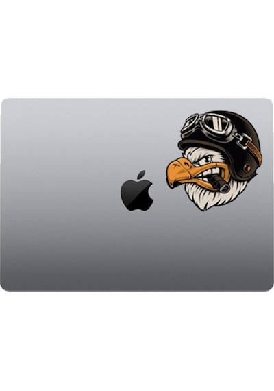 Kasklı Kartal 9x9 Cm Motorsiklet Kask Laptop Ve Oto Sticker