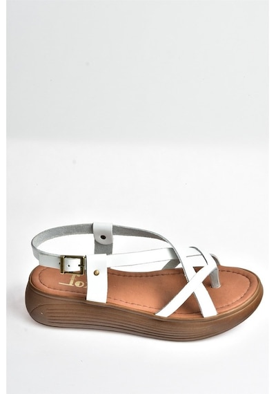 Fox Shoes Beyaz Hakiki Deri Parmak Arası Kadın Sandalet M29105070