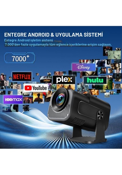 4k Full Hd 1080p Taşınabilir Projektör Hoparlör Hediyeli 270 Döner Tasarım, Wifi 6 & Bluetooth 5.2, Otomatik Düzeltme, Hdmı & Usb Girişli