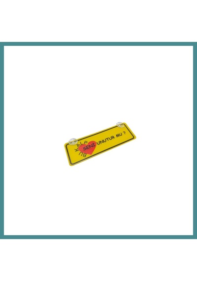 Trendexa Bu Kalp Seni Unutur Mu Yazılı Sarı Dekor Plaka Vantuzlu Cam Süsü 22x7.5cm Bksu2 Mac
