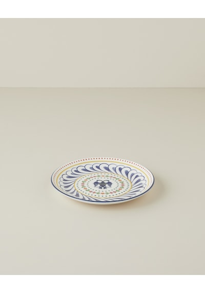 Fiesta Talavera Porselen Pasta Tabağı 21 Cm Beyaz - Lacivert