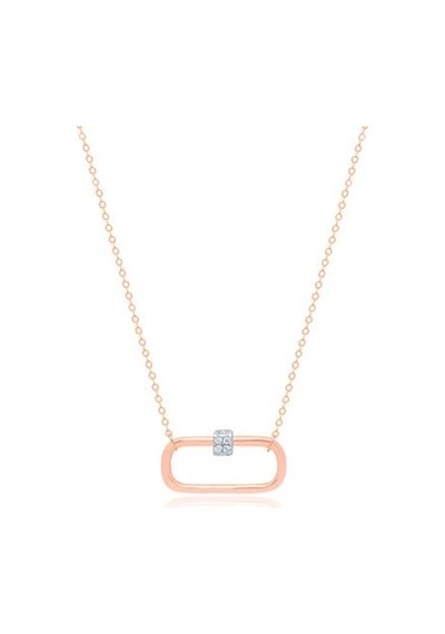 Diamond Line-Gülaylar - Pembe Altın 14 Ayar Trend Kolye N11.25049