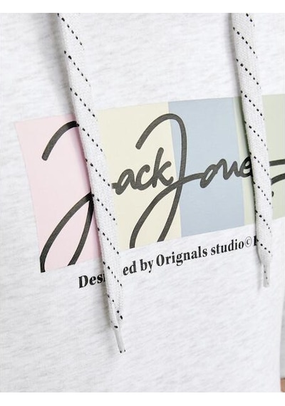 Jack & Jones Erkek Kapüşonlu Sweatshirt 12262421 Beyaz