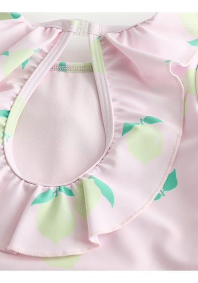 Marks & Spencer Limon Desenli Çocuk Mayo T77006042U Pembe