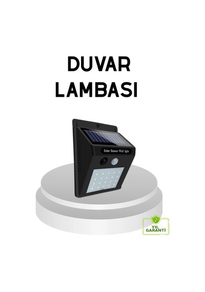 Hubrendy Tekno 20 Led Güneş Paneli Aydınlatma Fotoselli Ve Hareket Algılamalı Dış Mekan Duvar Lamb