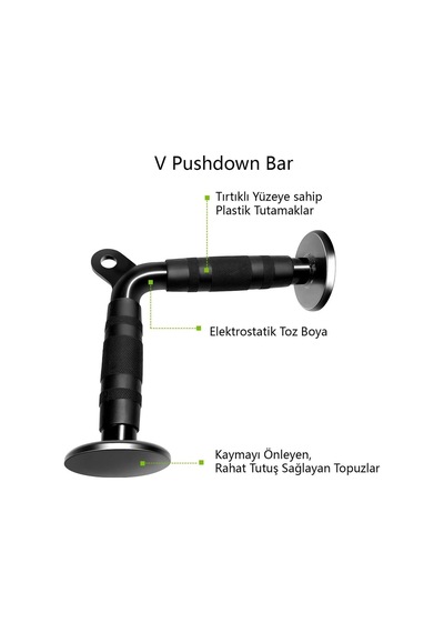 6'li Fitness Aparat Seti - Lat Pushdown - V Bar - Rowing Bar - Triceps Bar - Triceps Halatı