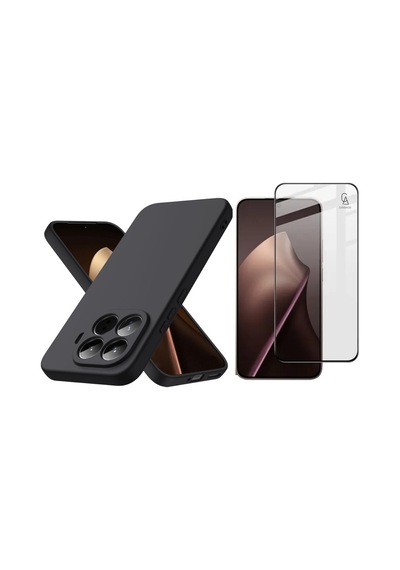 Xiaomi Mi 15t Pro Uyumlu Içi Kadife Lansman Kılıf Ve 5d Tam Kaplayan Cam Ekran Koruyucu Siyah