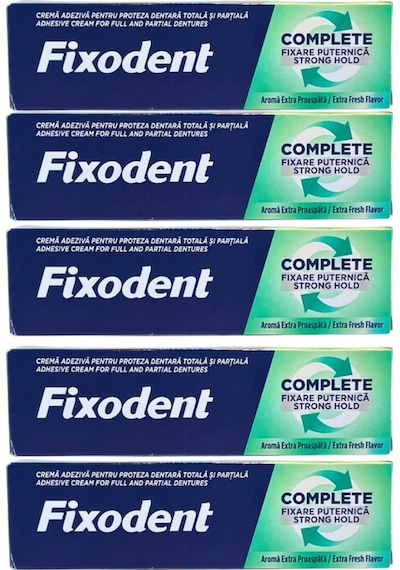 Diş Protez Yapıştırıcı Krem Naneli 37 Gr X5 Adet