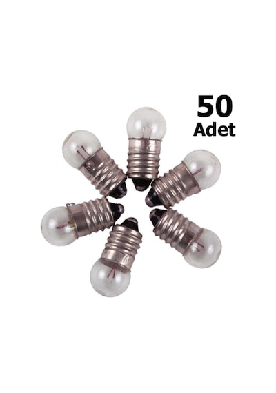 50 Adet, Mini Ampül, Deney Setleri Için, 2,5 V, Sarı Ampul, Lamba