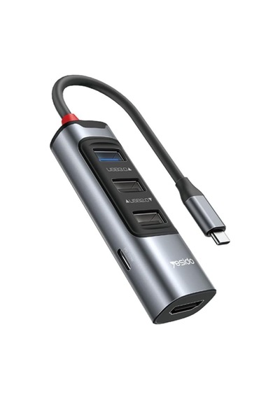 5in1 3 Adet Usb 3.0/1 Adet 100w Type-c Ve 1 Adet 4k 30hz Hdmı Çıkışlı Hub Dönüştürücü