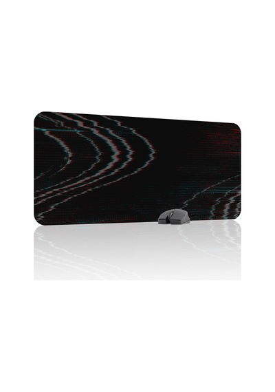 Glitch Kaymaz Dikişli Kauçuk Oyuncu Mousepad V3 - 90x40 Xxl Gaming Mouse Pad Fare Altlığı
