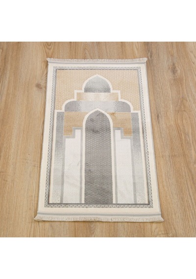 Lüks Kadife Halı Tipi Akasya Çocuk Seccade - Vizon 40 72 Cm Çok Renkli